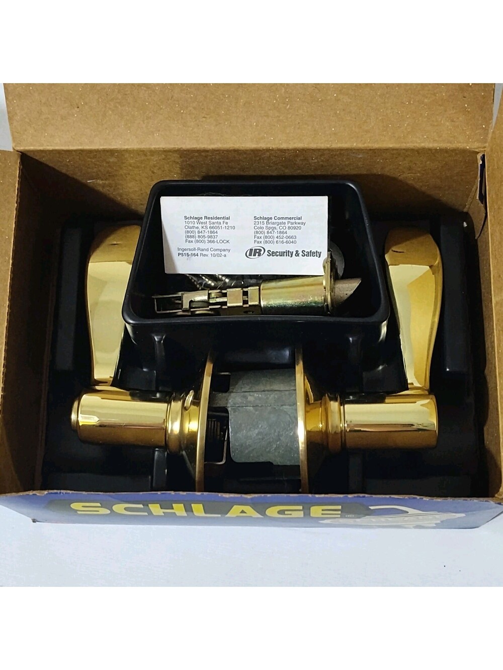 Schlage Bed And Bath Bright Brass Left Hand Door  P515-067 Lever Handle